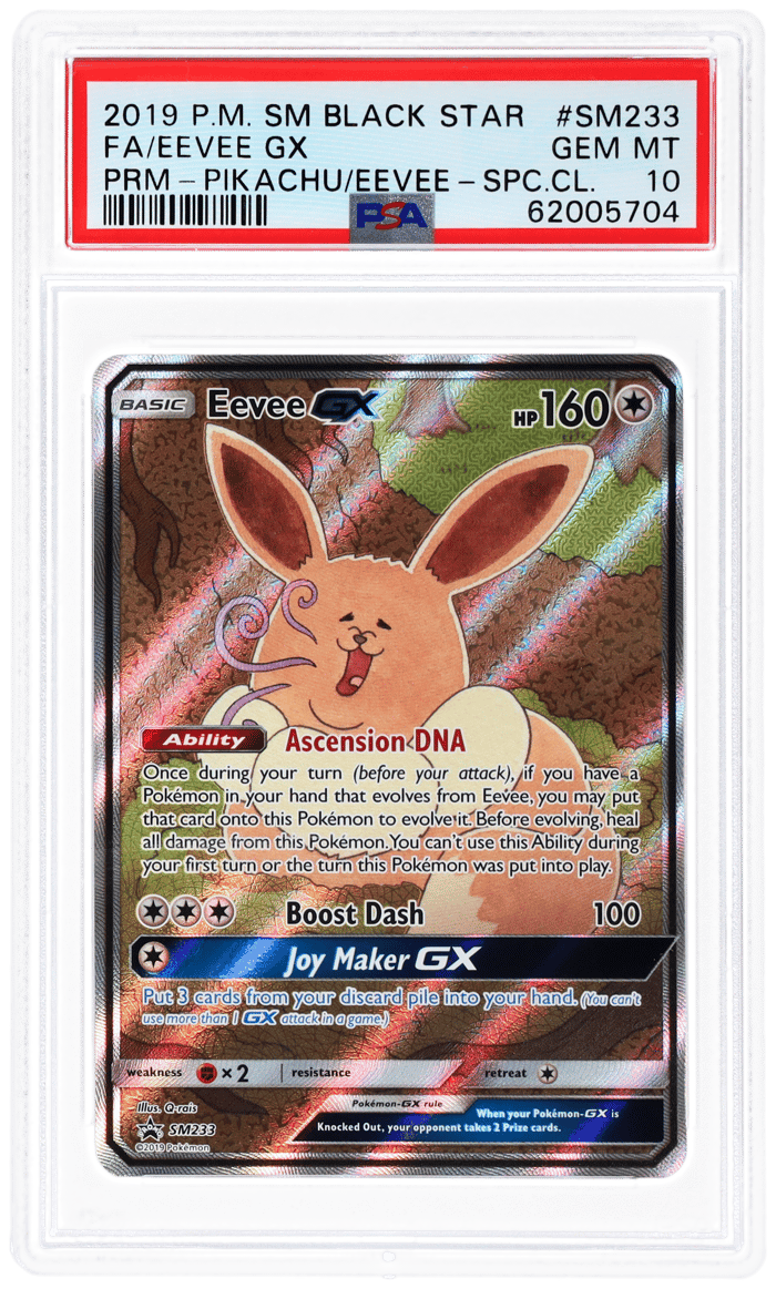 2019 Pokemon Sun and Moon Black Star Promo Pikachu/Eevee Gx Special Collection Eevee Gx #SM233