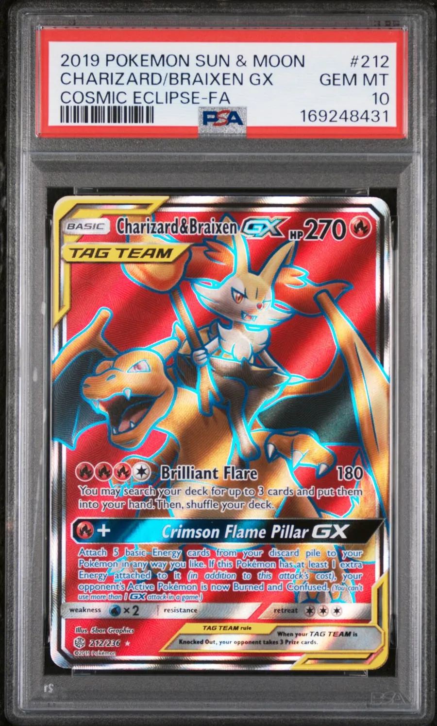 Charizard/Braixen Gx Cosmic Eclipse-Fa #212