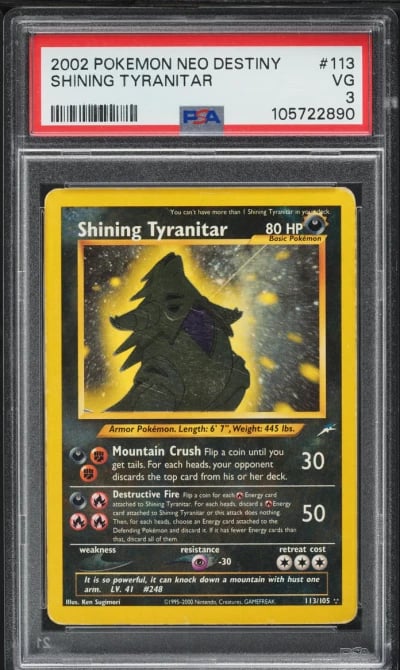 2002 Pokemon Neo Destiny Shining Tyranitar #113