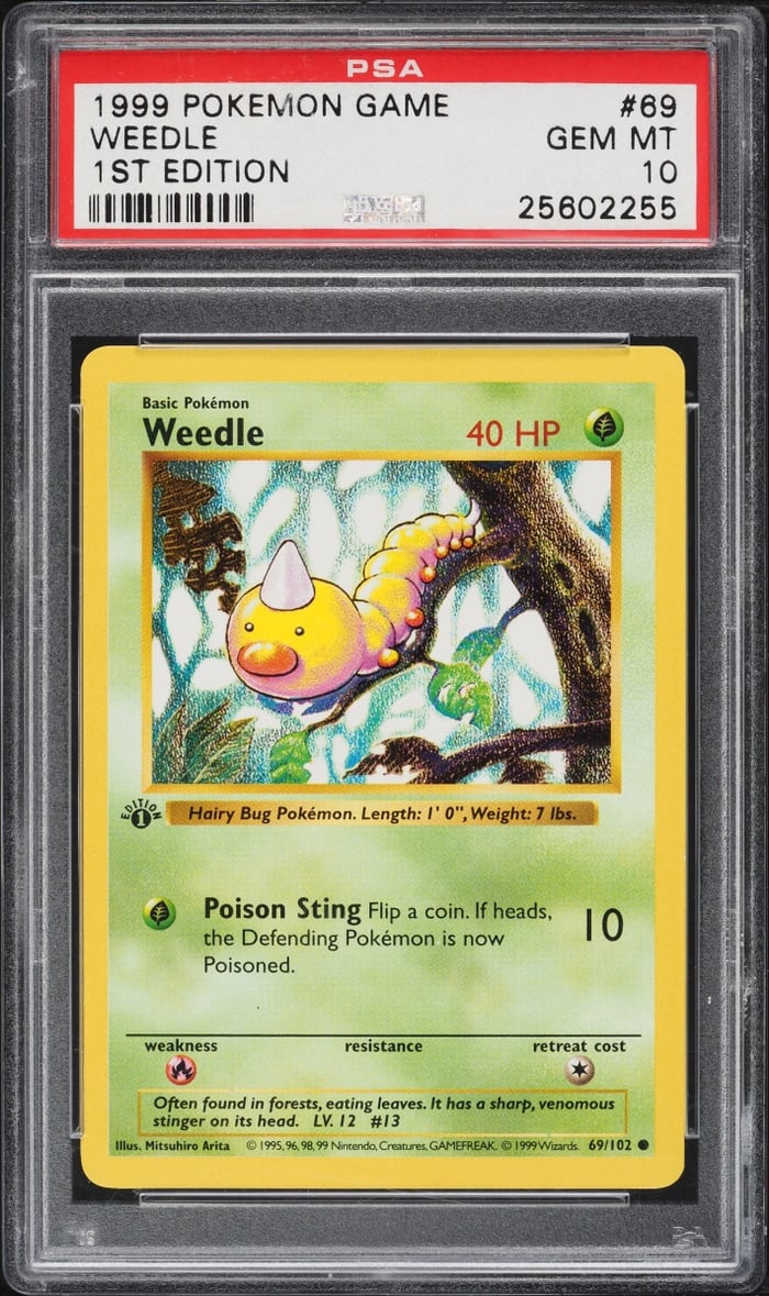 1999 Pokemon Base Set Shadowless 1st Edition Weedle #69