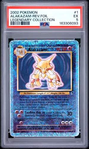 ALAKAZAM-REV.FOIL 2002 POKEMON LEGENDARY COLLECTION (PSA 5), psa 5