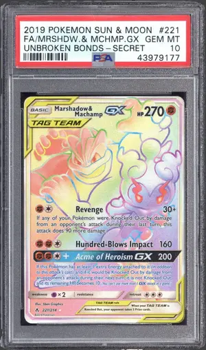 Marshadow & Machamp GX, PSA 10 GEM MINT