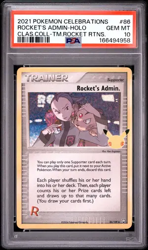 Rocket'S Admin-Holo Clas.Coll-Tm.Rocket Rtns. #86, PSA 10
