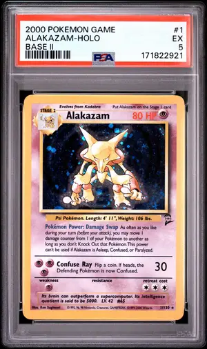 Alakazam-Holo Base Ii #1, PSA 5