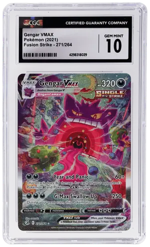 2021 Pokemon Sword and Shield Fusion Strike Secret Rare Gengar Vmax #271, CGC 10