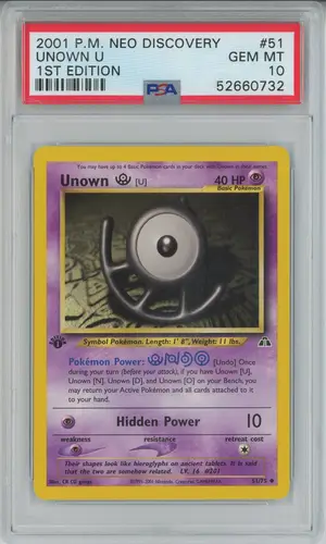 Unown U, PSA 10 GEM MINT