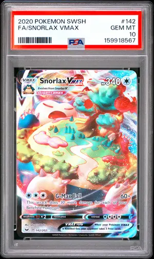 FULL ART/SNORLAX VMAX, PSA