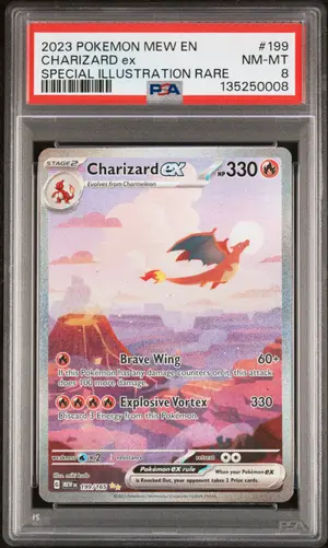 Charizard EX, PSA 8 NM-MT