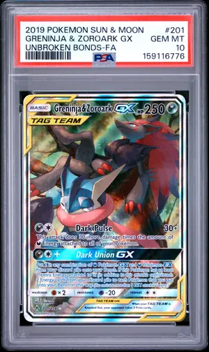 Greninja & Zoroark GX, PSA 10 GEM MINT