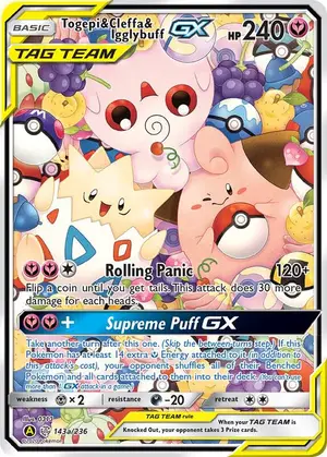 Togepi & Cleffa & Igglybuff GX - 143a/236, Raw