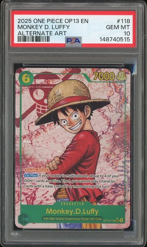 One Piece Monkey D. Luffy #OP13-118 Carrying On His Will Alternate Art