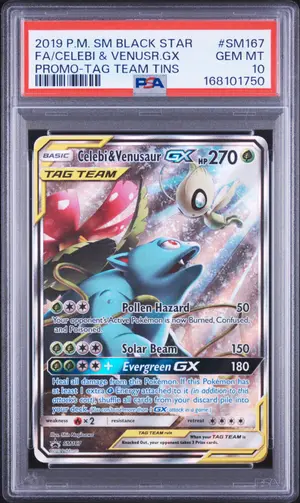 Celebi & Venusaur GX, PSA 10 GEM MINT