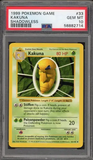 Kakuna Base Set (Shadowless) (PSA 10), psa 10