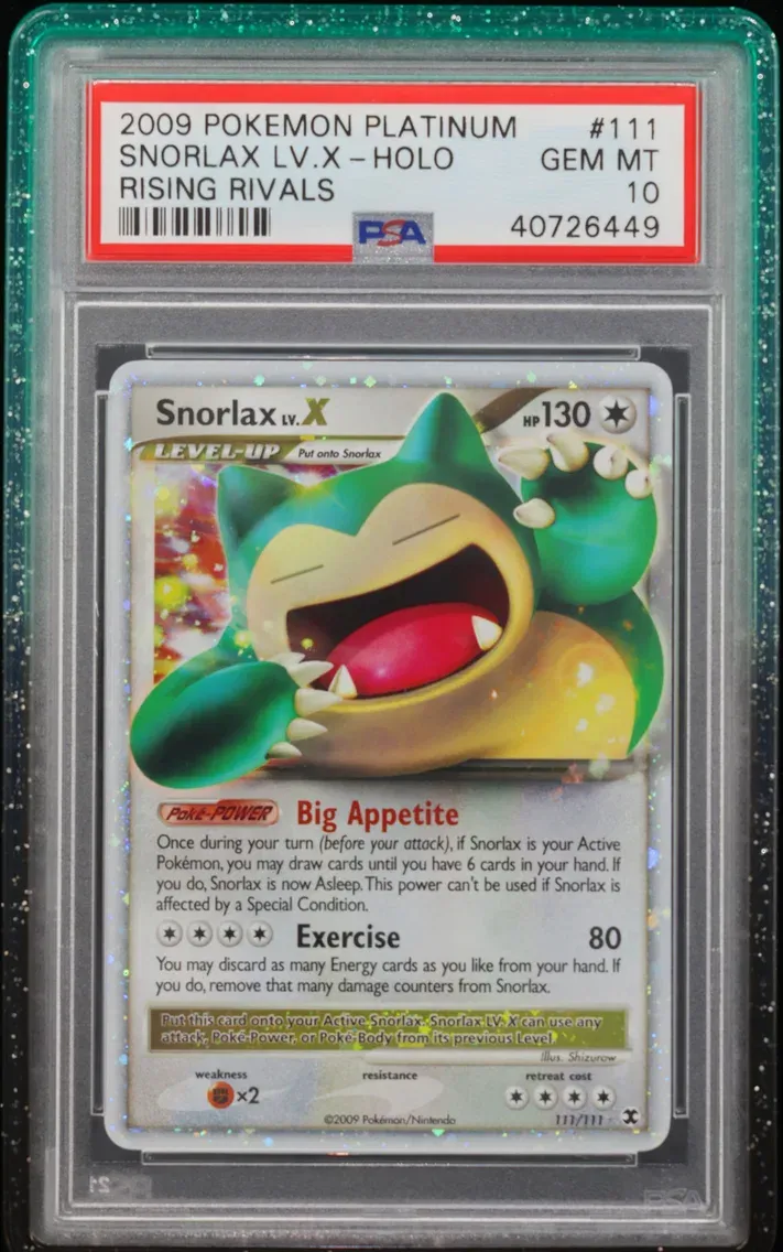 Snorlax LV.X-Holo, the biggest recorded pull on Collector Crypt, worth $240.0k