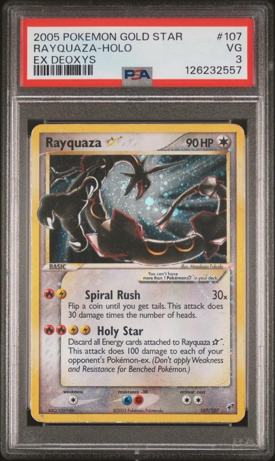 RAYQUAZA-HOLO, the biggest recorded pull on LastPack, worth $18.0k
