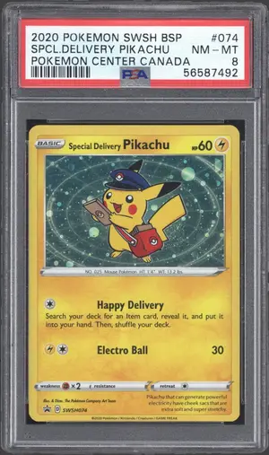 Special Delivery Pikachu, PSA 8 NM-MT