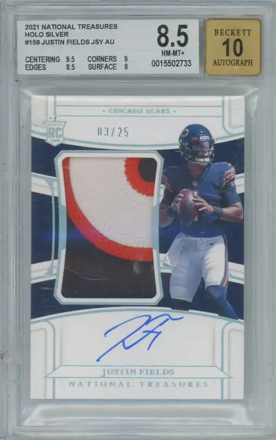 Justin Fields JSY AU EXCH, BGS 8.5
